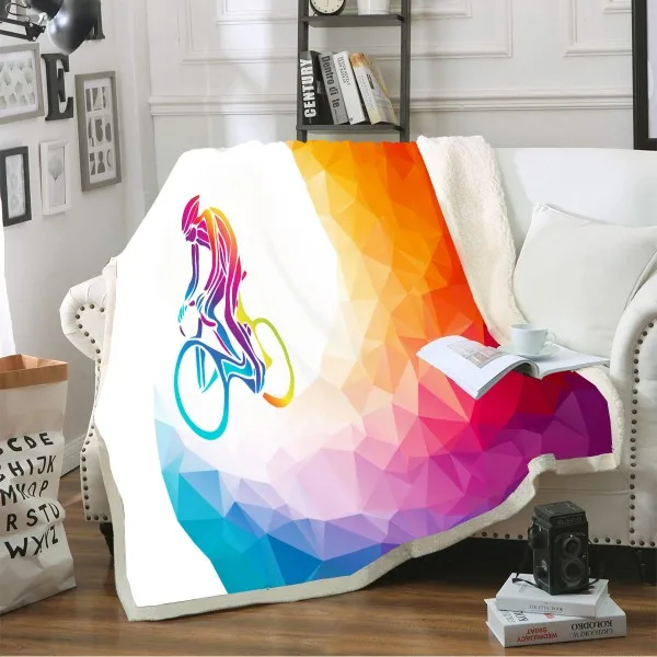 Color-10 3D цифровая печать атлет шерпа флисовый плед для дома путешествия мальчиков на диван-кровать для дома теплое зимнее одеяло из микрофибры - Цвет: Color-10
