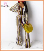 Boho Сексуальный комплект из двух предметов с открытыми плечами, укороченный топ с длинным рукавом+ юбка макси с разрезом, комплекты с трусиками, женские костюмы с радужным принтом