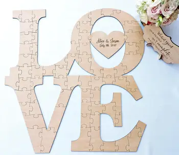 

Love Wood Puzzle Guestbook, Wedding Guest Book Puzzle, Love Wedding Guest Book Puzzle, Custom Wedding Guest Book Puzzle, Wood We