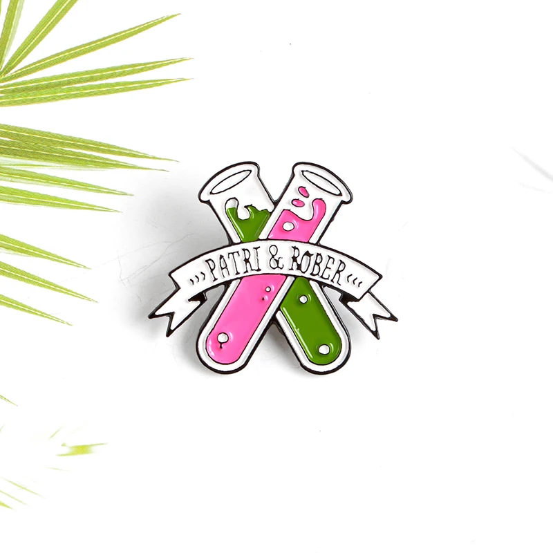 

Double Colored Chemical Test Tube Enamel Pin Science Lab Brooch Backpack Clothes Lapel pin Scientist Badge Gift For Student