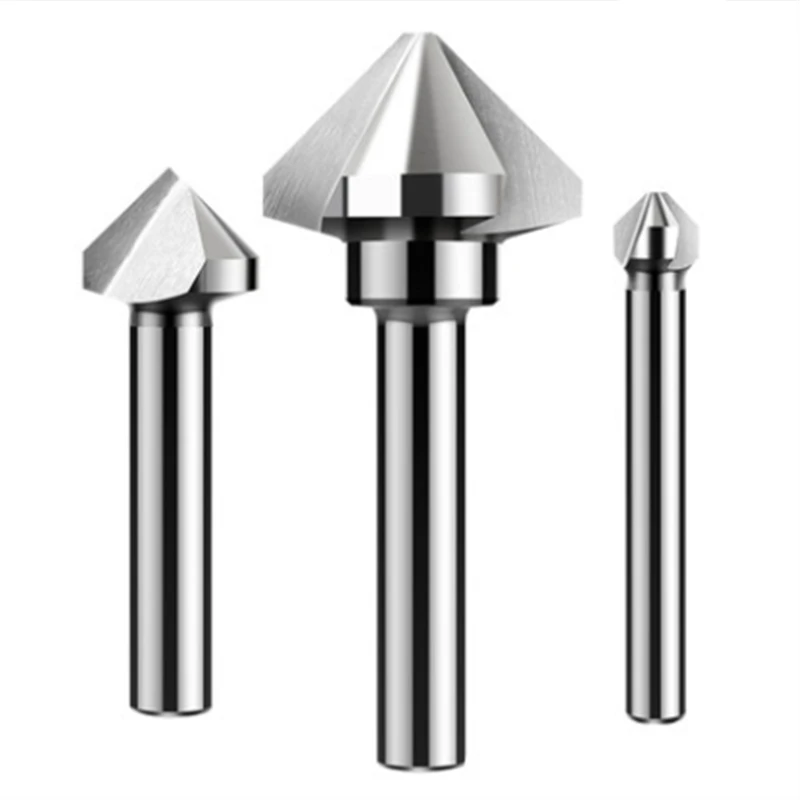

1PCS 6.3mm-50mm 60 Degree/90 Degree 1 Flute/3 Flute HSS Chamfer Chamfering End Mill Cutter Bit (10.4/16.5/20.5/25/30/35/40/50mm)