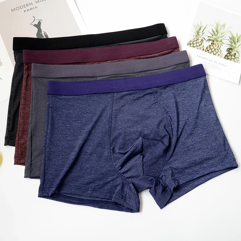 

Men's underwear ice silk men's underwear spring and summer ultra-thin men ice silk flat angle trousers state bright