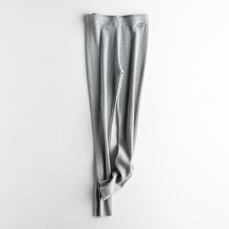 Light Gray 2 Новые модные леггинсы с высокой талией, женские леггинсы для тренировок, тонкие женские тонкие леггинсы-карандаш, дышащие леггинсы, хлопковые эластичные леггинсы - Цвет: Light Gray 2