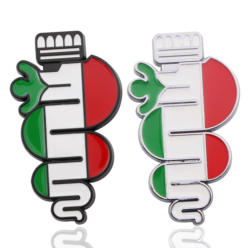 1PCS 3D quatrefoil delta Car Side Fender Emblem car Front Grille Badge Rear Trunk Decal for Alfa Romeo Mito Spider GT Giulietta