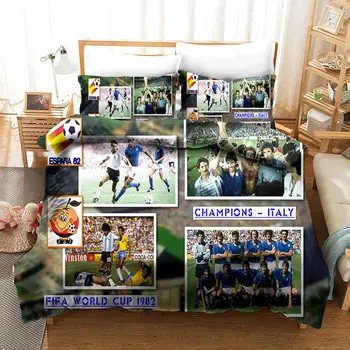 

1982 Football World Cup Champion Italy Bedding Set Bedroom Decor 100% Microfiber Soft 1PC Duvet Cover with Pillowcases