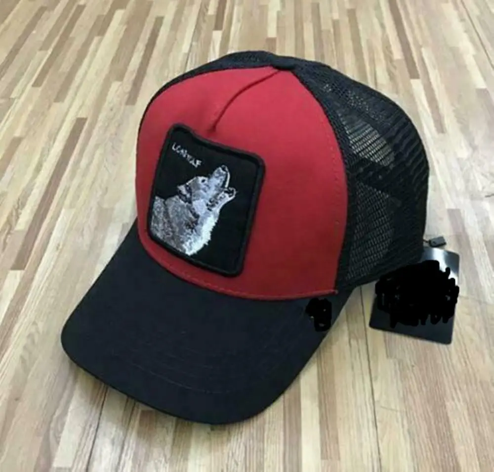 С биркой broidery WOLF-RED Snapback бейсболка для дальнобойщика козырек животных фермы