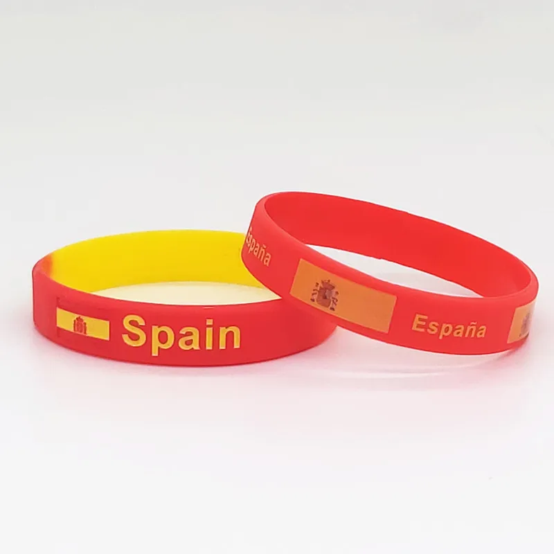 1pc Spain Flag Silicone Bracelet Espana Sports Rubber Motivational
