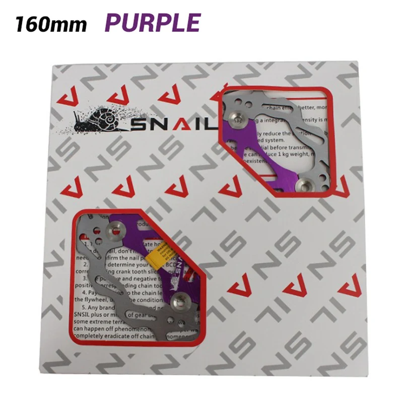 160mm Purple Улитка из нержавеющей сплава для горного велосипеда тормозные диски диск шесть отверстий 160 180 203 мм MTB плавающий ротор дискового тормоза запчасти для велосипеда - Цвет: 160mm Purple
