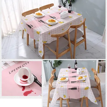 

1Pcs 137x90CM Waterproof Tablecloth Mat European simplicity Home Decor Table Cloth Oil-proof PVC Tablecovers for Household