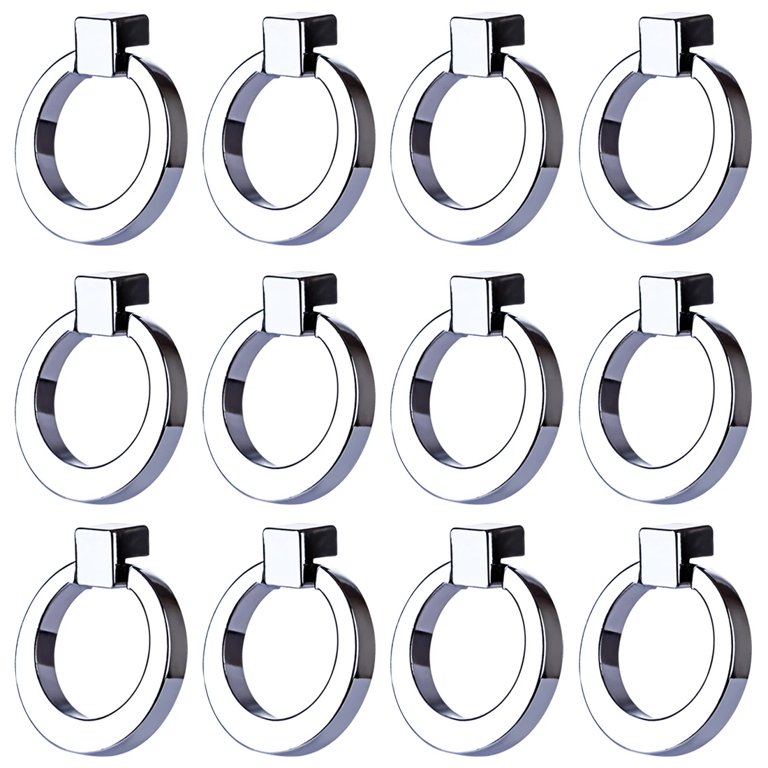 

12Pcs European Style Door Knob Single Hole Ring Furniture Handle Drawer Cupboard Kitchen Pull Handle for Home Decor
