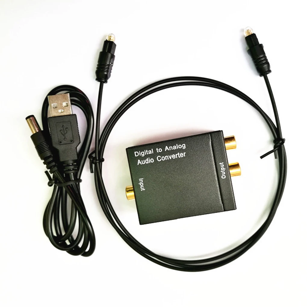 2 RCA цифровой аналоговый аудио усилитель конвертера сигнала декодер оптический волоконный коаксиальный Toslink с волоконно-оптическим кабелем