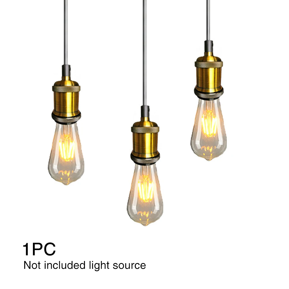 

Metal Pendant Bronze Ceiling Home Socket Living Room Vintage Hanging Retro Fitting Lamp Holder Light For E27 Screw Bulbs