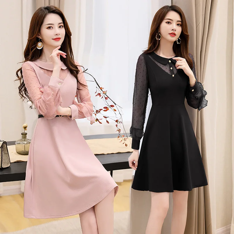 

Early Autumn Fashion Dress WOMEN'S Dress 2019 New Style Spring And Autumn Elegant Western Style Long Sleeve Early Autumn Skirt T