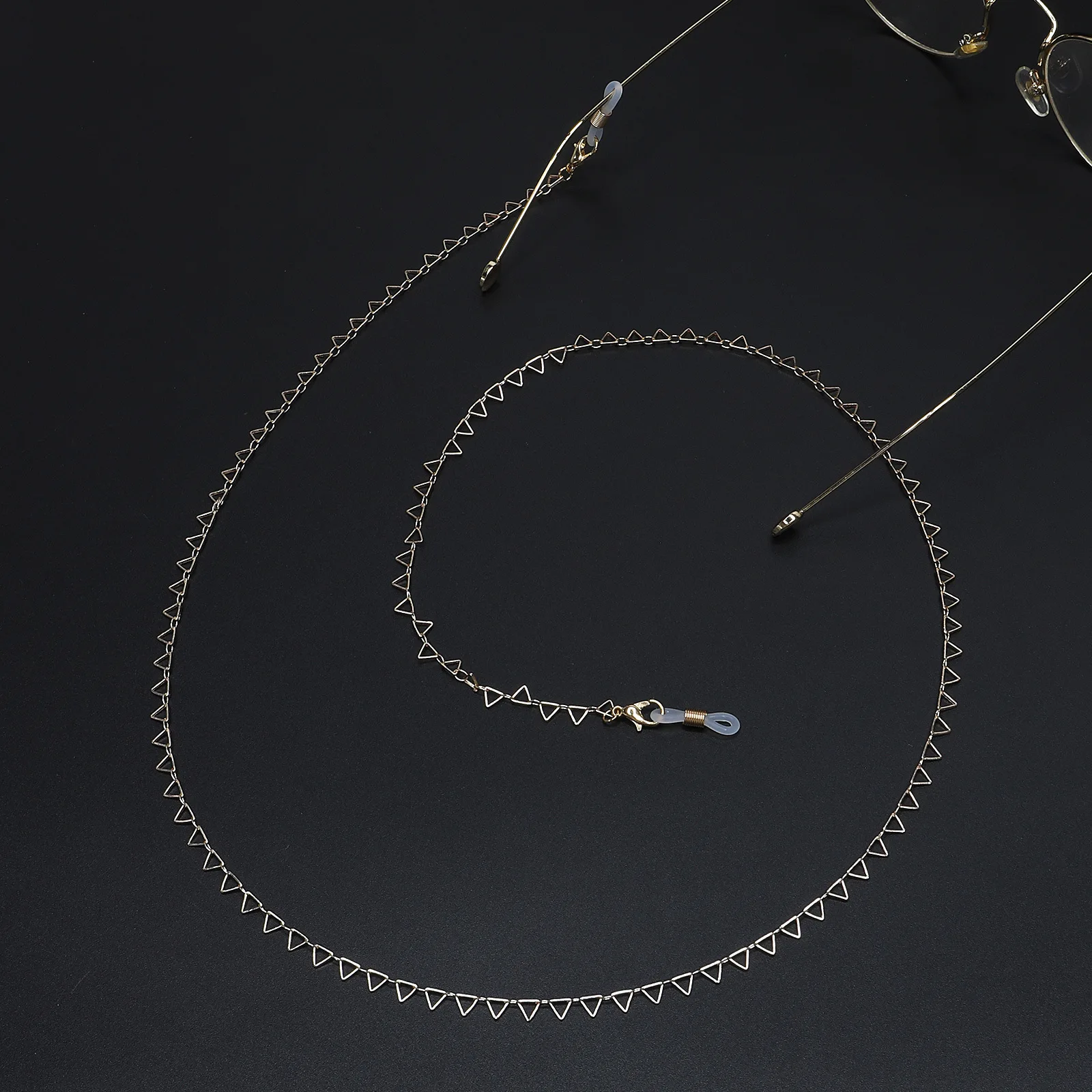 

Copper triangle Fashion Women Men Glasses Neck Strap Chain Eyeglasses Necklace Metal Sunglasses Cord Lanyard cordon para gafas