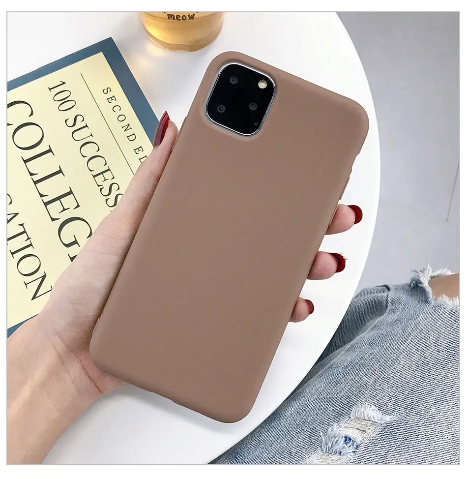 KJOEW карамельный цвет чехол для телефона s для iphone 11 Pro Max XR X XS Max 6 6S 7 8 Plus милый простой однотонный Мягкий силиконовый чехол