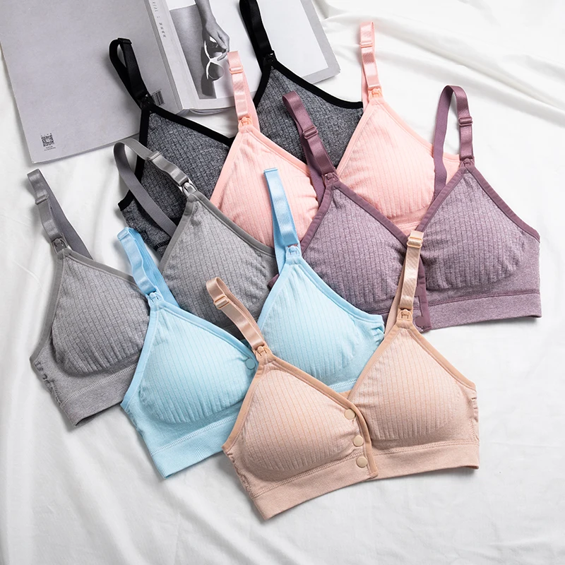 Pregnancy Seamless Nursing Bra Front Closure Comfortable Women's Push Up Breastfeeding Bra Maternity Underwear 6