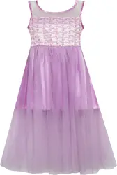 Платье для девочек вечерние платья принцессы из сатина и тюля фиолетового цвета 2019 г., летние свадебные платья Одежда для девочек пышный