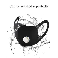 1Pcs Black Mouth Mask with Breath Value Breathing Face Mask Dust Cotton Mask Washable and Reusable for Man Woman Outdoor 2