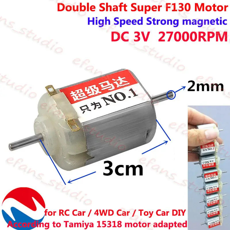 DC3V 27000RPM High Speed Magnetic Dual Shaft FF-130 Motor For DIY Toy Racing Car 