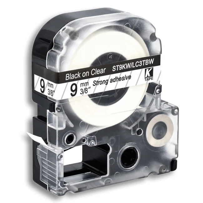 CIDY 1 шт. 9 мм черный на белом SS9KW/LC-3WBN LC-3WBN9 LC 3WBN лента для kingjim/epson Для LW300 LW400 с Заводской ценой - Цвет: black on clear
