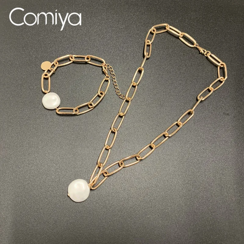 Comiya браслеты из сплава цинка для женщин золотое цветное звено цепи аксессуары акриловая жемчужина подвески модный браслет Pulseira Feminina