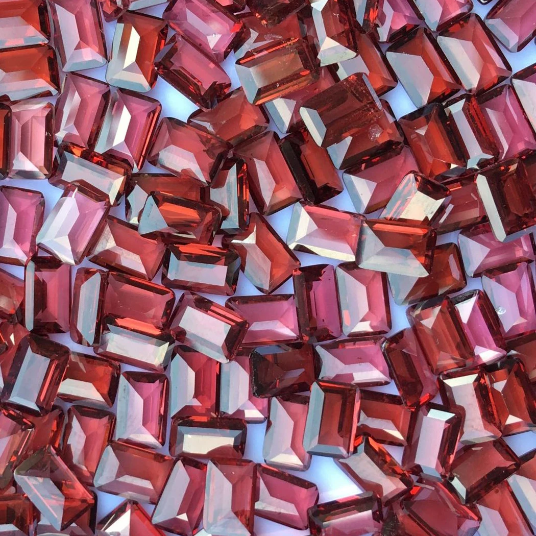 

Garnet Natural Loose Gemstone Beads rectangle rectangle faceted 4x6mm for Inlaid jewelry Making Ring DIY ICNWAY