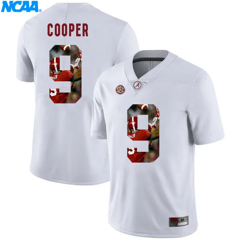 Новое поступление высокое качество Alabama McCarron#10 Cooper#9 футболка колледжа ограниченная Спортивная футболка S-XXXL - Цвет: 10