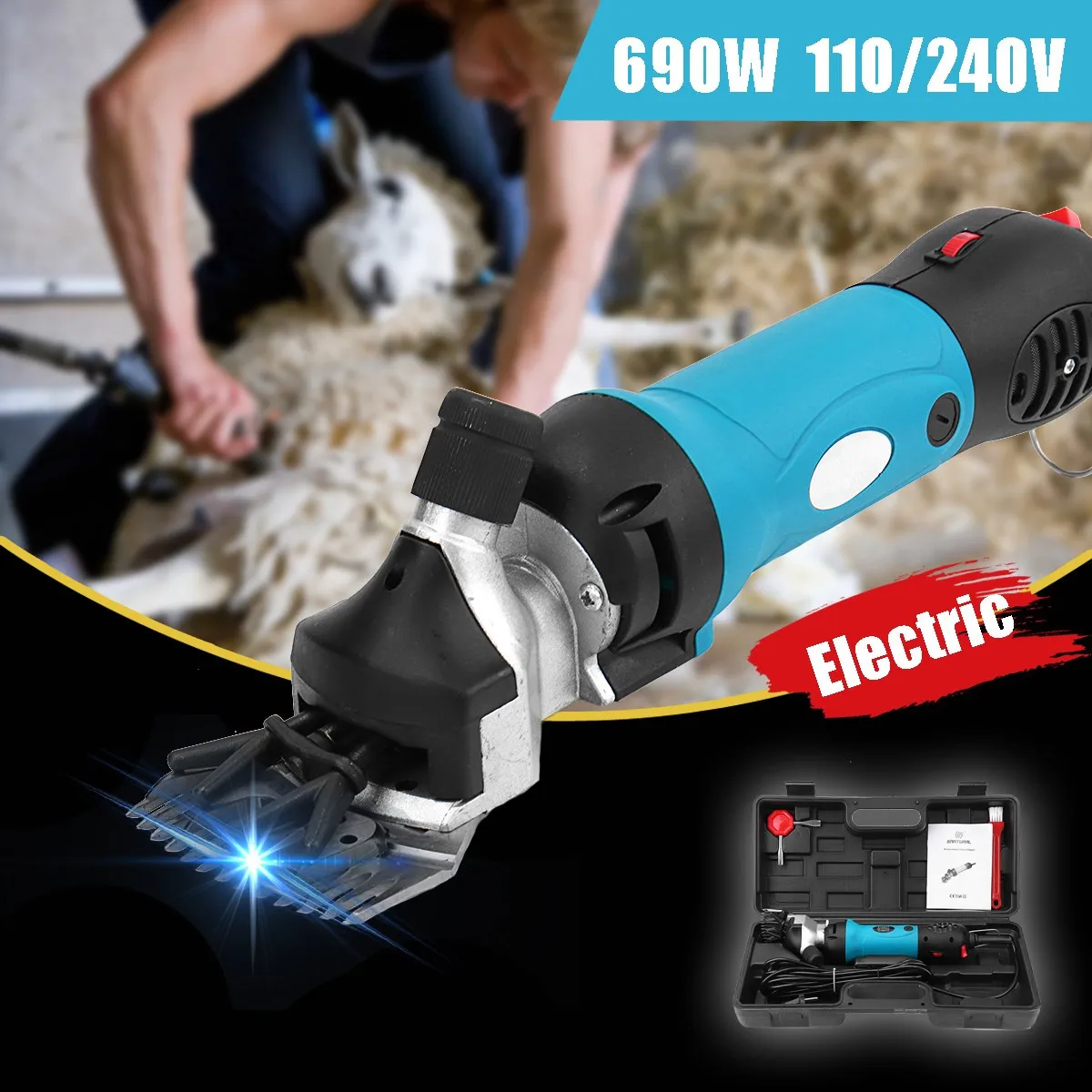 

Doersupp Electric Shearing Clipper Accessory Sheep Goat Cutter Scissors Cutting Tool Clipper Machines 690W 110V/240V US/EU Plug