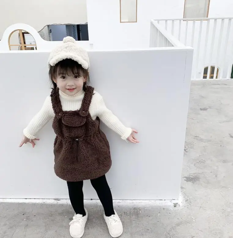 Платье-майка для девочек модные зимние платья для девочек 1-7 лет, HJ31
