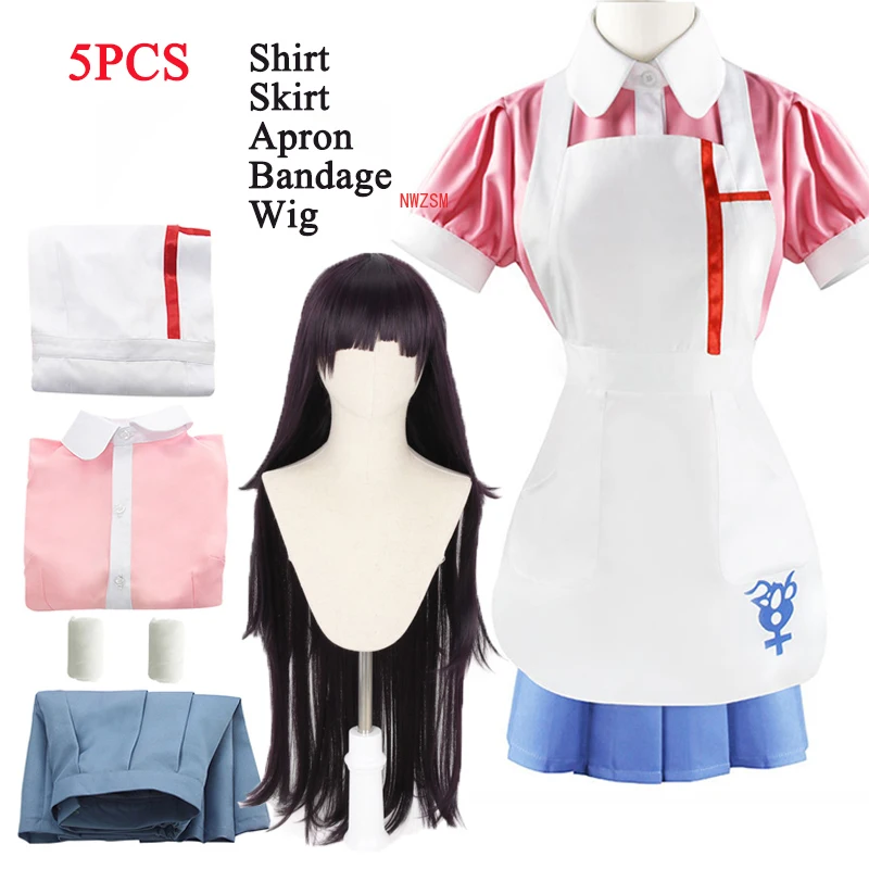 Anime ботинки для косплея данганронпа Уганда Mikan Tsumiki наряд горничной форма парик