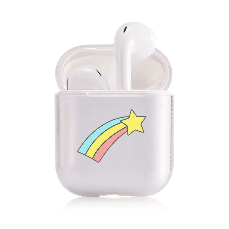 Милый чехол для Apple airpods чехол мультфильм Радуга Bluetooth наушники чехол для Airpods 1 2 Зарядка сумки наушники мягкий чехол - Цвет: I201377