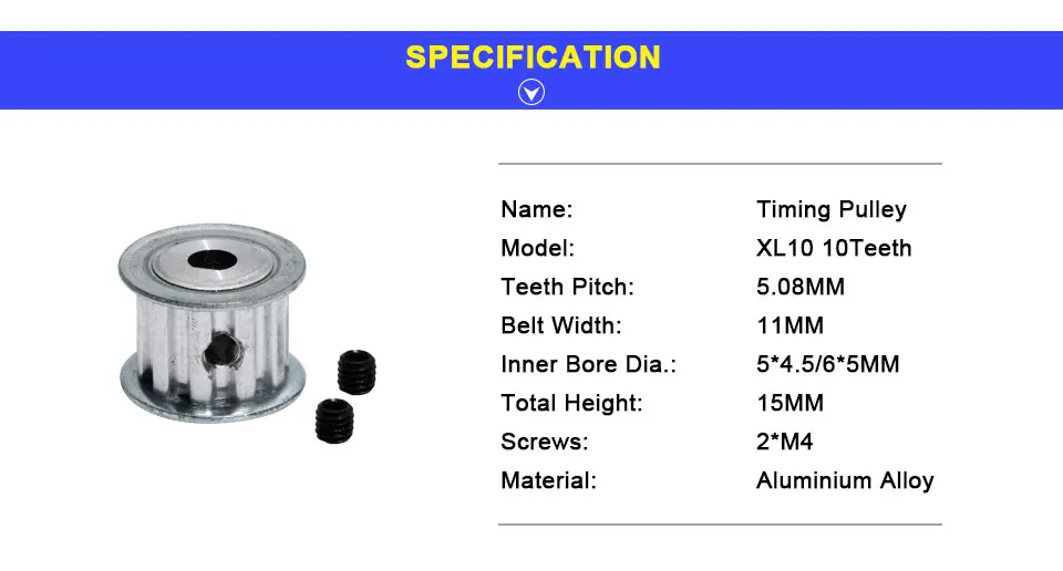LUPULLEY XL 10 зубьев D форма отверстие зубчатый шкив внутренний диаметр отверстия.: 5x4,5/6x5 мм для ширины ленты 11 мм XL 10T CNC шкивы синхронизации