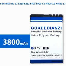 BL-5J 100% nueva 3800mAh batería de Li-Ion para Nokia BL 5J 5230, 5232, 5800, 5900 C3 N900 X6 X9 de baterías de reemplazo(China)