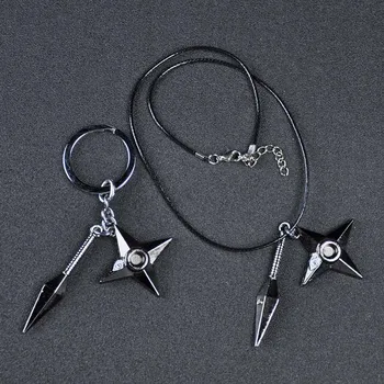 

Anime Naruto Cosplay Kunai Konoha Ninja Shuriken Itachi Kakashi Metal Pendant Necklace
