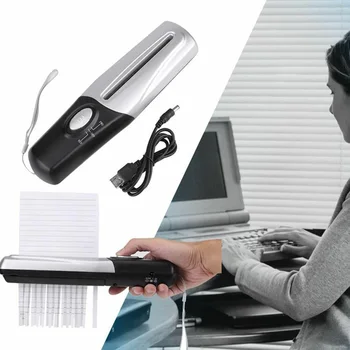 

USB Battery Powered Portable Machine Fast A6 A4 Folded Office Strip Mini Handheld Paper Shredder Tool Stationery Universal Home