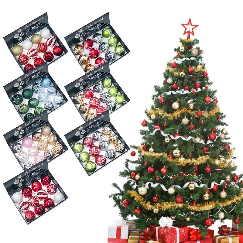 

12Pcs/lot 8CM Christmas Ball Ornaments DIY Christmas Tree Decoration Hanging Pendants Craft for Home Party New Year Xmas Decor