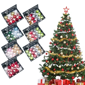 

12Pcs/lot 8CM Christmas Ball Ornaments DIY Christmas Tree Decoration Hanging Pendants Craft for Home Party New Year Xmas Decor