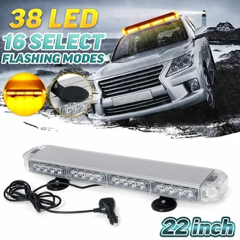 

22" 114W 12V 24V Car Led Strobe Flash Warning Light Bar Roof Beacon Flashing Emergency Light Trucks Beacons Trailer Vehicle