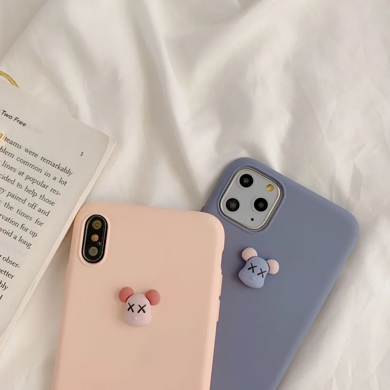 Для iPhone 11 11Pro 11Pro Max для iPhone XS Max XR X 6S 7 8 милый медведь пара силиконовый мягкий ТПУ чехол для телефона