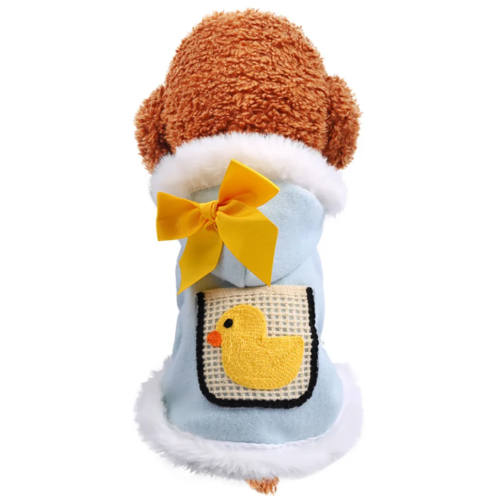 

New Pet Cartoon Duck Print Bow Dress Autumn Winter Comfort Cat Dog Clothing Puppy Cute Clothing Spring Fashion Clothes Apparel