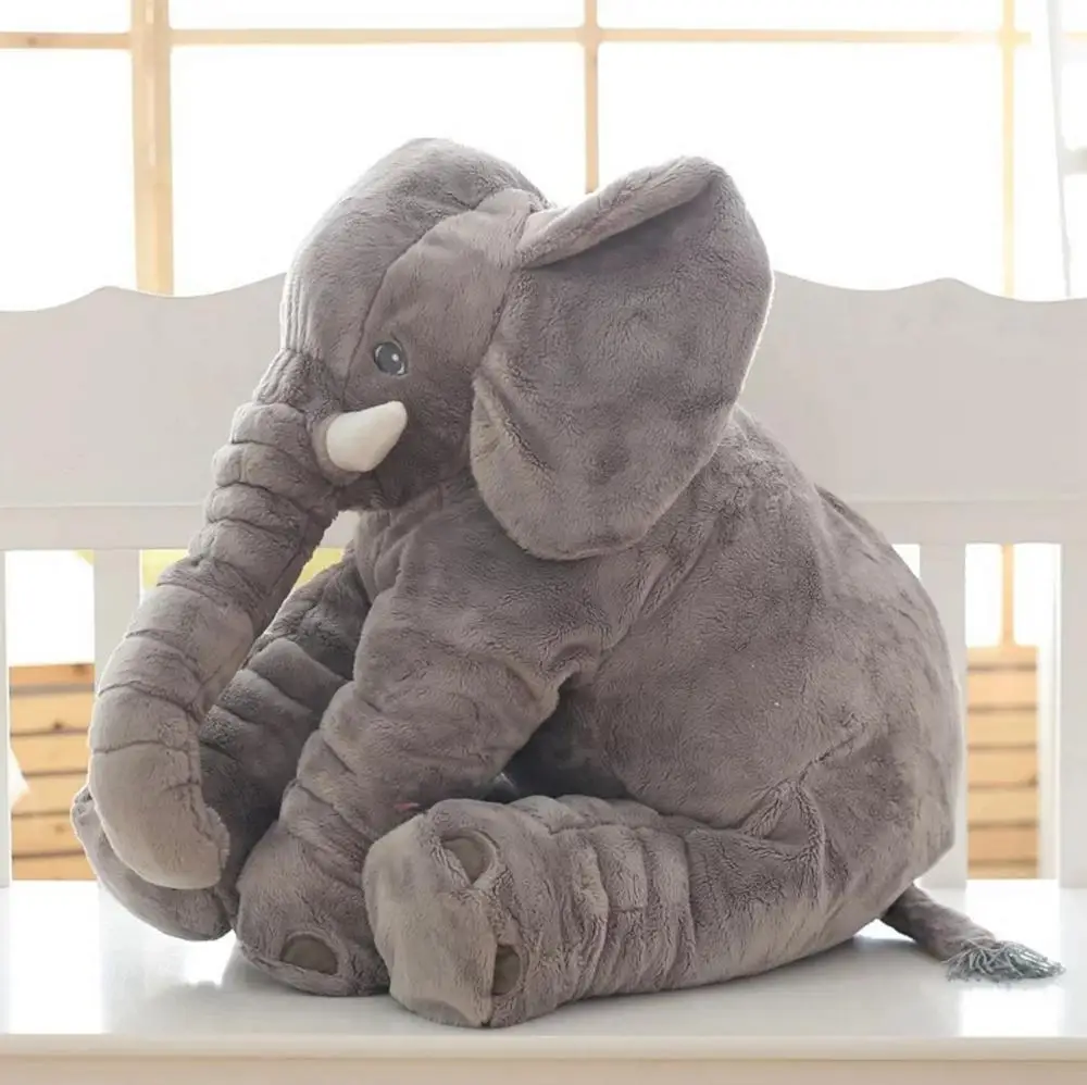 40 см 60 см Животные Elefante Pelucia плюшевые игрушки слон подушка мягкая для сна Мягкие Детские Playmate подарки для Winte - Цвет: 60cm gray