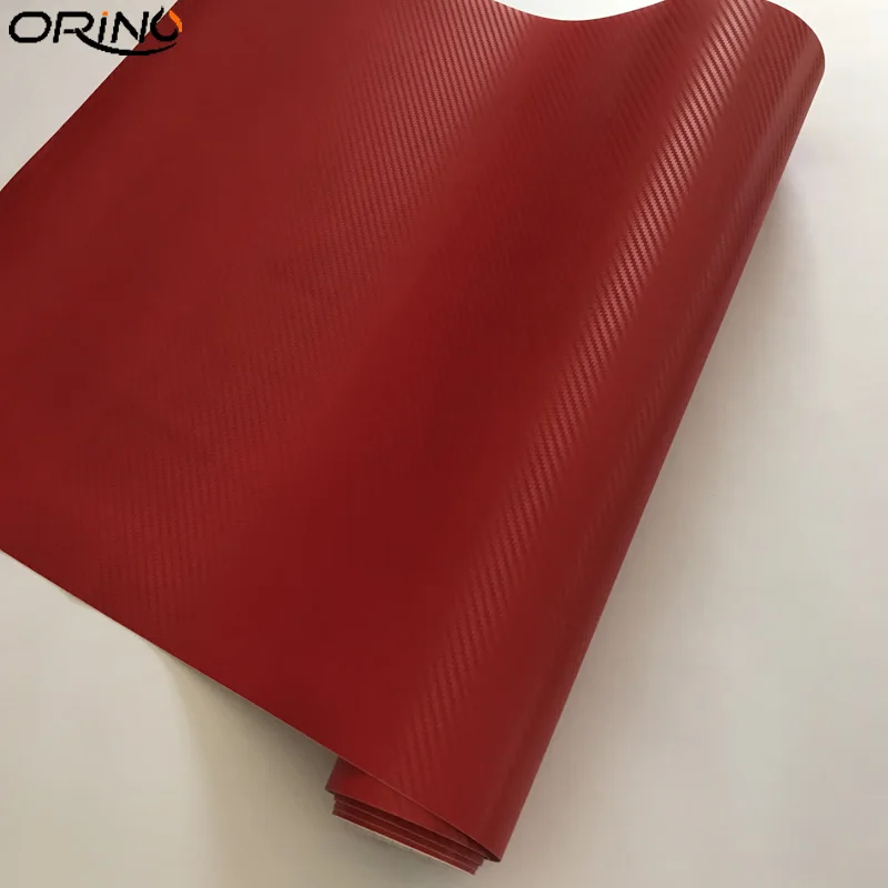 Red 3D Carbon Fiber Vinyl Wrap Sticker-2