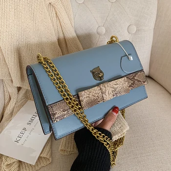 

Luxury Handbags Women Bags Designer Snake Pattern Chain Crossbody Bag Ladies PU Leather Fashion Flap Clutch Purses Shoulder Bag