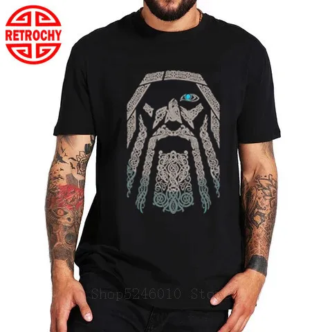 Мужские футболки Vikings Odin из 100% хлопка женские топы с коротким рукавом и круглым