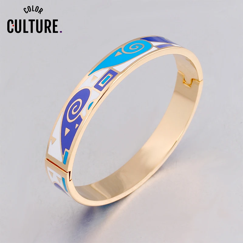 

Latest Designs beautiful Steel Open Bangles Arrival Women Bracelets Female Brand Jewelry colorful Indian