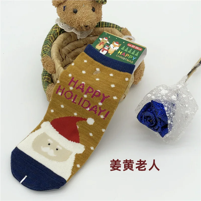 Носки с рисунком рождественской серии с принтом Снеговик Санта Клаус Милу олень женские хлопковые носки Осень Зима японский harajuku Милый Забавный