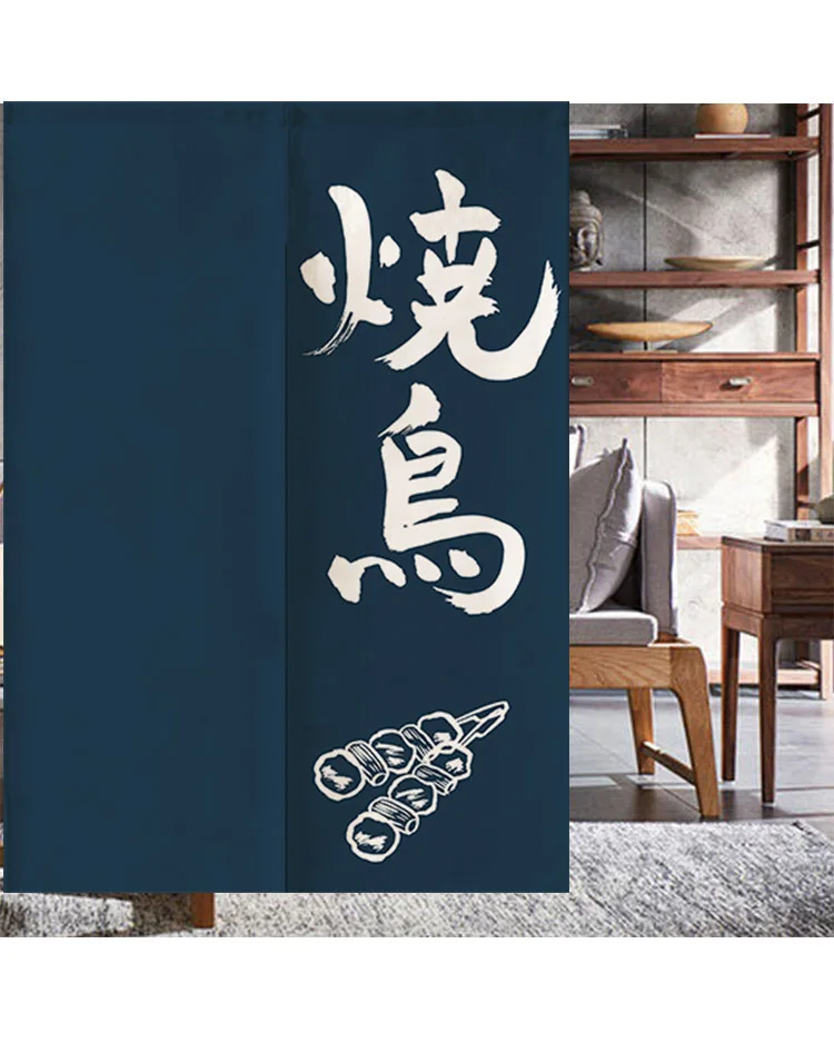 Japanese Sushi Izakaya Kitchen Doorway Curtain Noren Polyester Hanging Curtain For Bedroom Living Room Decor Short Door Curtain