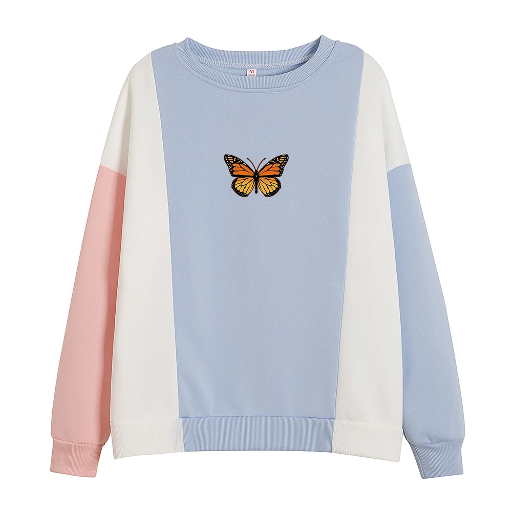 

Winter Oversized Hoodies Women Sweatshirts Harajuku Butterfly Printed Crewneck Aesthetic Hoodie Autumn Ladies Hoody Streetwear