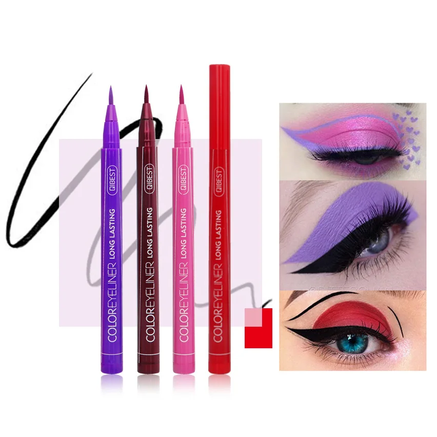 

Eyes Makeup Colorful Eyeliner Pen Orange Waterproof Blue Green Eye Liner Make up Cosmetics Long-lasting Smooth Eyeliners Pencil