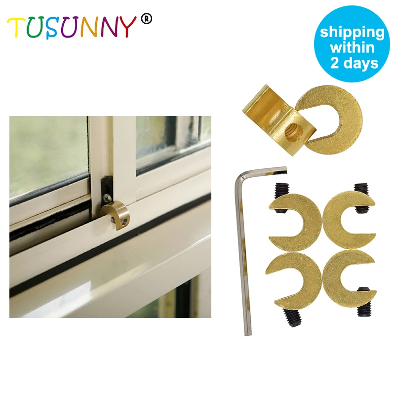 Safety-Lock Sliding On-Windows Child Protection 4 for 4pcs Brass TUSUNNY